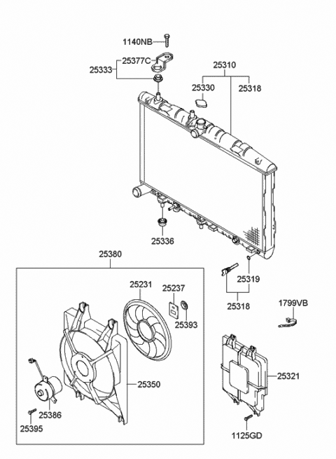 ACCENT RADIATOR HOSE & RESERVOIR TANK