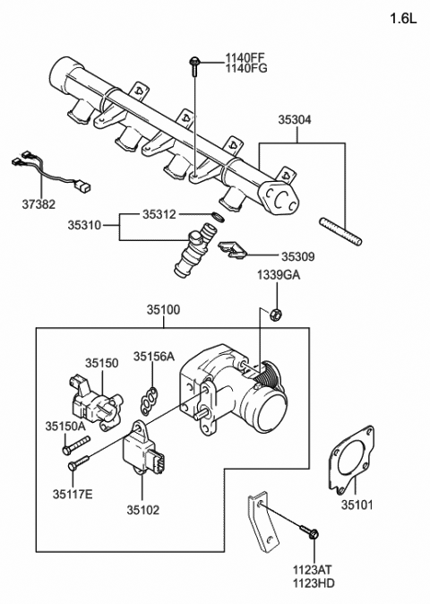 ACCENT THROTTLE BODY & INJECTOR